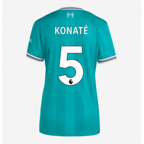 Lacne Ženy Futbalové dres Liverpool Ibrahima Konate #5 2025-26 Krátky Rukáv - Tretina Lacne Ženy Futbalové dres Liverpool Ibrahima Konate #5 2025-26 Krátky Rukáv - Tretina
